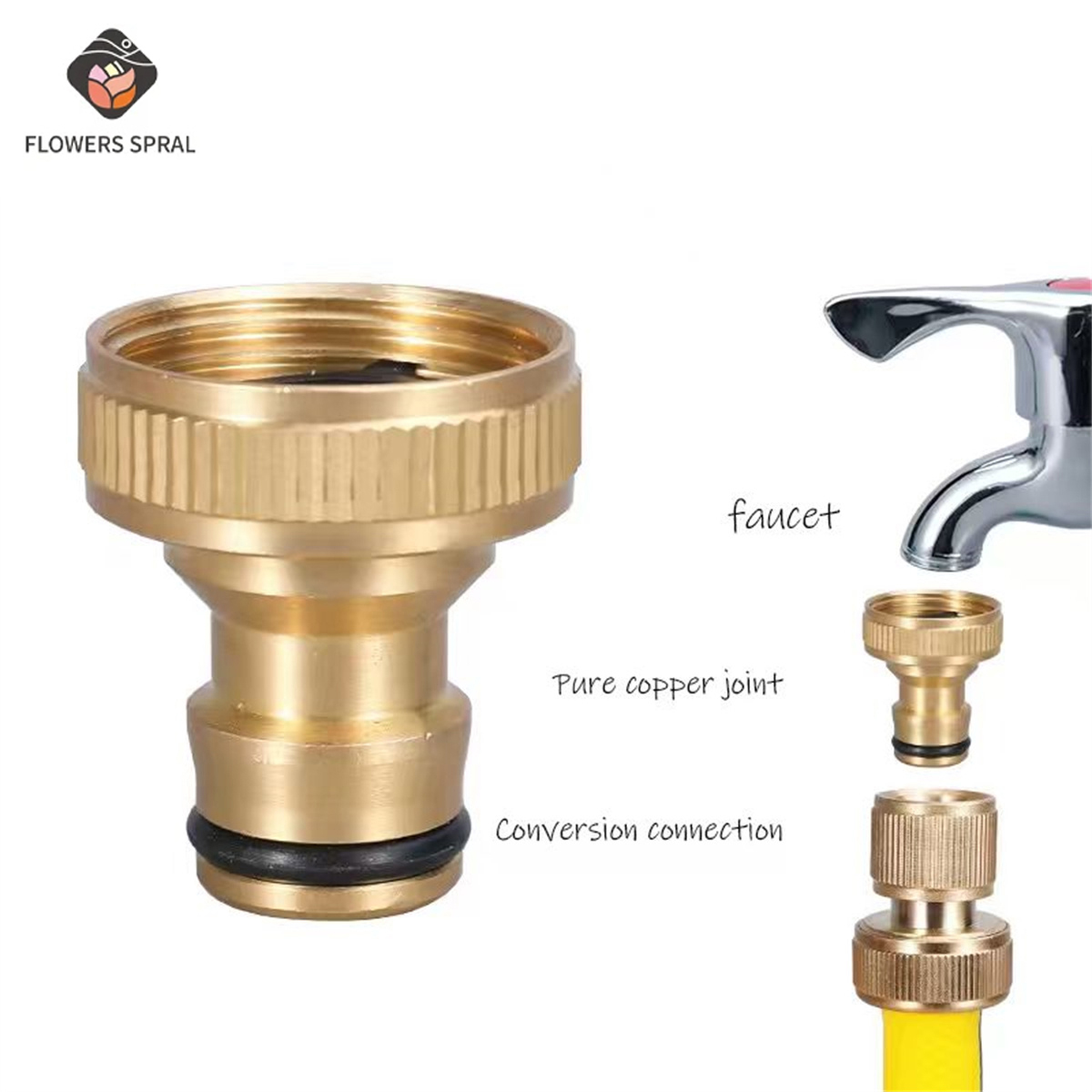 Compression Fitting Brass - 3/4 Zoll Gewindeanschlüsse für Gartenwasserleitungen, Bewässerungsausrüstung,