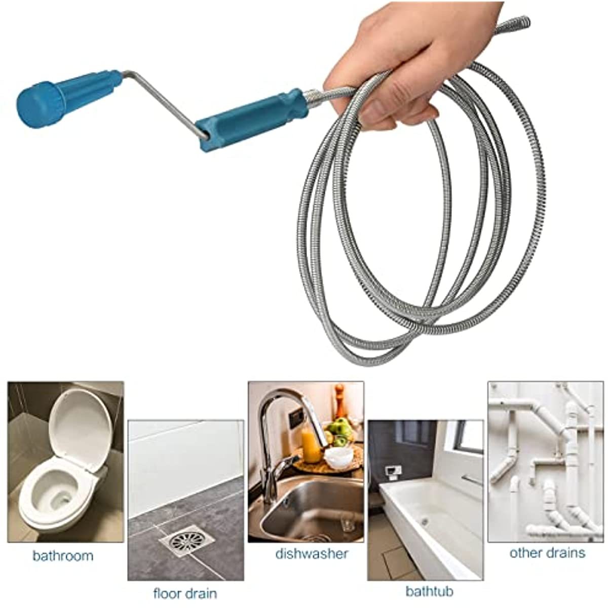 Drain Snake Flexible - Teleskopischer Rohrreiniger aus Stahl mit flexiblem