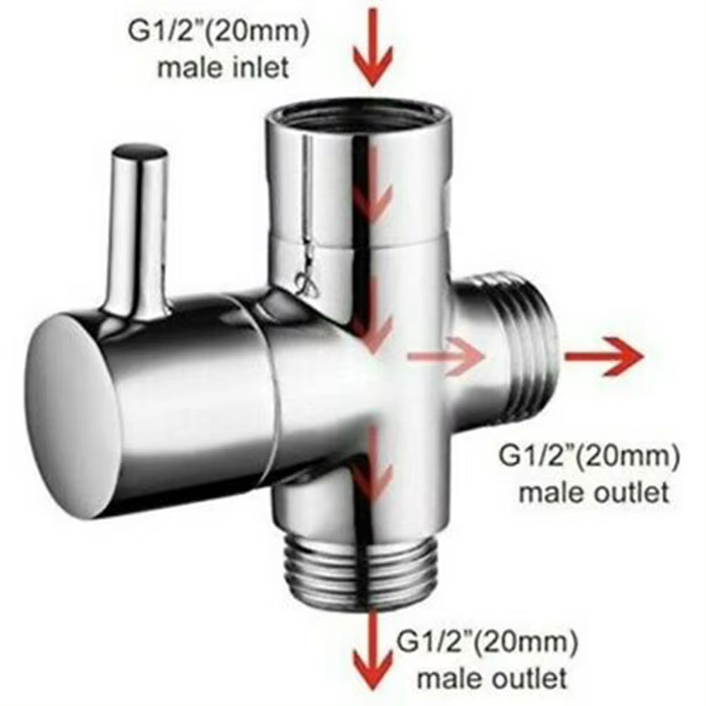 Shower Valve Cartridge - G1/2in 3-Wege-Umstellventil T-Adapter Konverter für Dusche