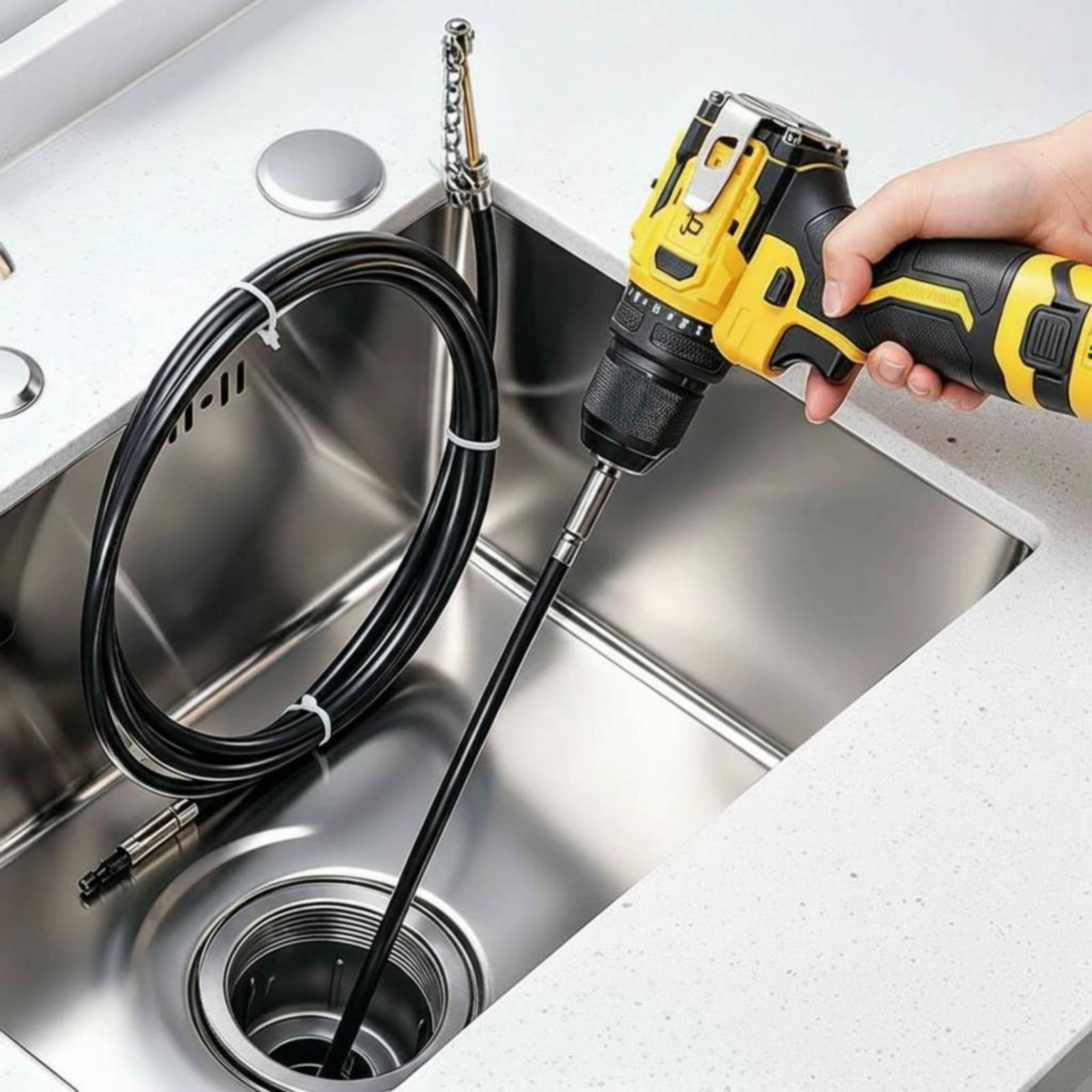 Drain Snake Flexible - Ketten-Abflussreiniger Mehrzweck-Rohrreiniger Verstellbarer Abflussreiniger Wiederverwendbarer Spülenreiniger