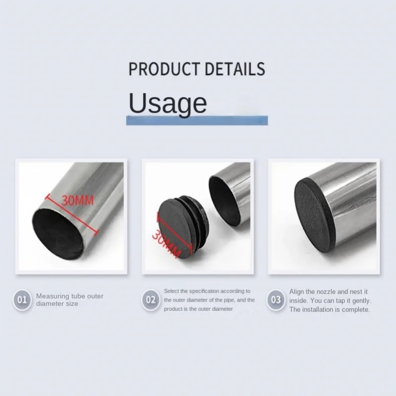 8 Stück schwarze runde Endkapp – Plastic Pipe Clip Bewertung und Preis