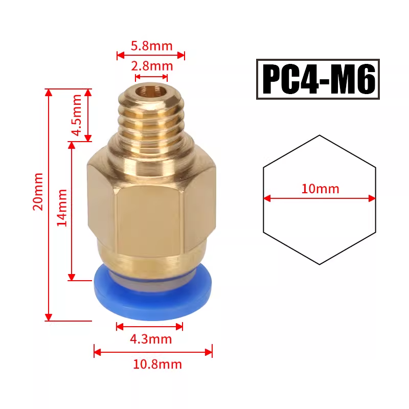 10 Stück/Set PC4-M10 Pneumatis – Ptfe Tape Thread Bewertung und Preis
